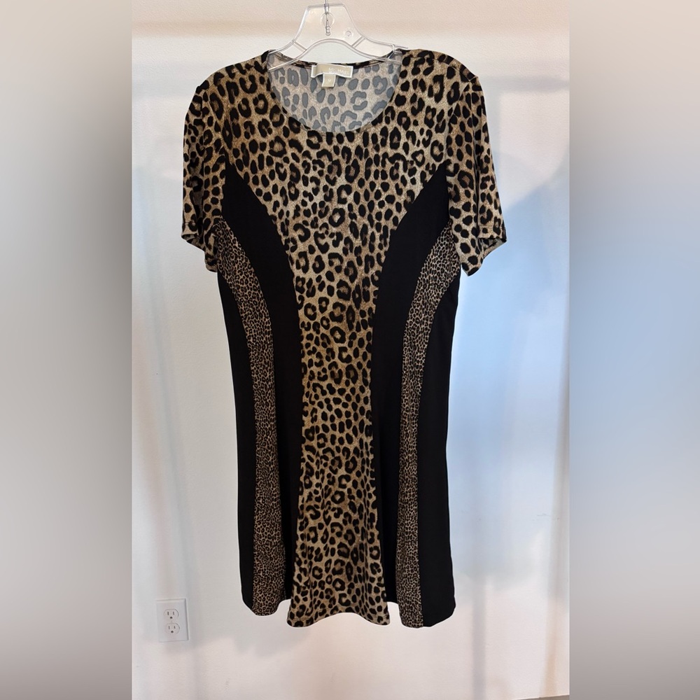Michael Kors Black and Tan Bodycon Mini Dress for Night Out